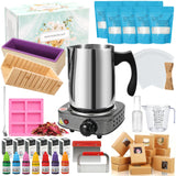 DIY Soap Making Supplies,Soap Making Kits For Soap Melter,4.4 Lb Soap Base,6 Essencial Oils,7 Dyestuffs Suitable,Silicone Loaf Molds Soap Cutters For Soap Making,Diy Parent-Child Games Soap Kits HSHIN