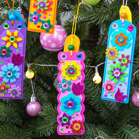 Winlyn 36 Sets Flower Crafts Kits Spring Summer Crafts DIY 3D Tuilp Sunflower Flower Bookmarks Ornaments Art Sets Foam Stickers Arts and Crafts for Kids Camping Classroom Activities Party Favors Winlyn