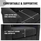 FLEXISPOT Swivel Accent Chair with Ottoman – Modern Chenille Barrel Armchair with Removable Back Pillow & Armrest Covers for Living Room, Bedroom, or Office, Black FLEXISPOT