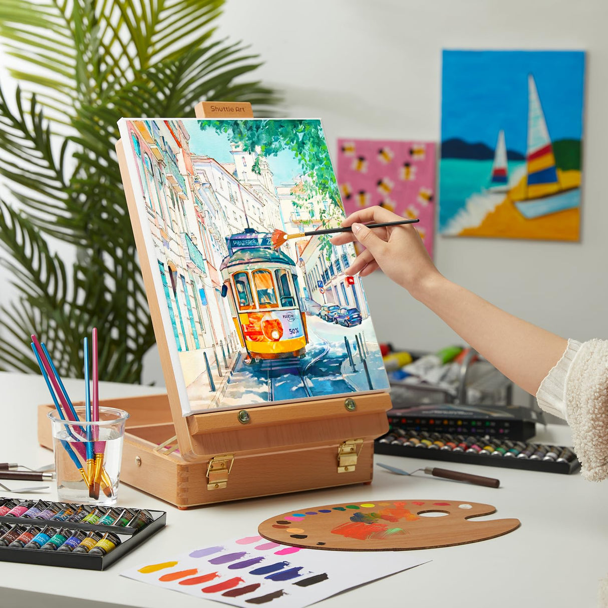 Shuttle Art Stretched Canvas, 12 Pack 11 x 14 Inch Canvases for Painting, 100% Cotton, Primed White, Premium Painting Canvas for Beginners and Artists for Acrylic, Oil, Acrylic Pouring Painting Shuttle Art