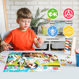 100 Piece Puzzles for Kids Ages 4-6 6-8 8-10 Year Old - Puppies and Bubbles, 100 Pieces Jigsaw Puzzles for Kids, Children Learning Educational Toys Gift for Boys and Girls Jeacirio