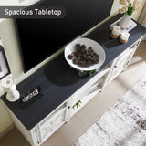 JXQTLINGMU Farmhouse TV Stand for 75 Inch TV, Entertainment Center with Storage, Modern TV Cabinet with Barn Doors, 66" Rustic TV Console for Living Room, Adjustable Shelf - Off White JXQTLINGMU