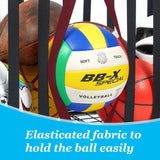 Jsskeeim Garage Sports Equipment Organizer,Sports Ball Organizer with Wheels,Mesh Pocket, Basket,Ball Organizer with Baseball Bat Rack and HooksToy Storage Rolling Cart-Black Jsskeeim