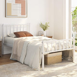 Yaheetech Twin Size Bed Frame Metal Platform Mattress Foundation with Spindle Headboard & Footboard/No Box Spring Needed/14 Inch Underbed Storage/Firm Support Easy Set up Structure, White Yaheetech