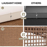 LAUSAINT HOME Outdoor Patio Furniture, 8 Piece Outdoor Sectional Sofa PE Rattan Wicker Patio Conversation Sets,All Weather Patio Furniture Set with Thick Cushions for Garden, Poolside, Backyard(Beige) LAUSAINT HOME