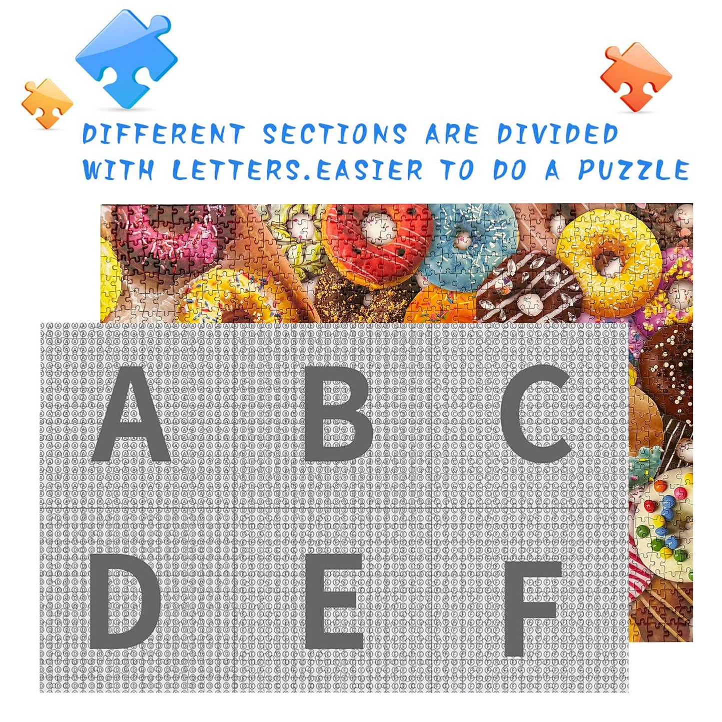 Jigsaw Puzzles 1000 Pieces for Adults, Families (Colorful Donuts) Pieces Fit Together Perfectly