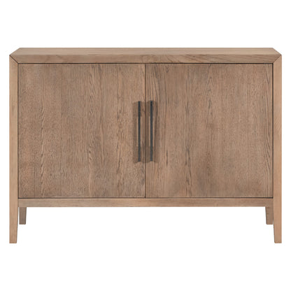 Merax Beige Modern Wood Buffet Sideboard with 2 Doors, Farmhouse Free Standing Storge Cabinet Console Table for Living Dinning Room Hallway, 47.2'' L - WoodArtSupply