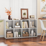 YESHOMY 8 Cube Bookcase, Open Frame 2-Tier Book Shelf, Bookshelf Storage Organizer with Adjustable Shelves for Organization, Room Decor, Milk White YESHOMY