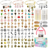 Sofier 542pcs Bangle Bracelet Making Kit DIY Jewelry Making Kit and Supplies Expandable Charm Bracelets Pendants Plier Set Toy Art Craft Gift for Girl Teen Women Adult Sofier