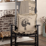 VHC Brands Farmhouse Sawyer Mill™ Charcoal Windmill Throw Pillow, Tan VHC Brands