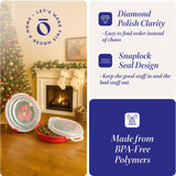 HOMZ 6-Pack Seasonal Holiday, Decorative Wreath Storage Organizer, 24 Inch, Red & Clear - Stackable Plastic Containers for Christmas Ornament Decorations HOMZ