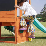 Dolphin Playground 5-in-1 Toddler Swing Sets for Backyard, Toddler Outdoor Playset with Baby Swing, Table, Blackboard, Kid Slide, Rock Climbing Wall, Playground Sets for Backyards Ages 18 mo to 4 yrs DOLPHIN PLAYGROUND T