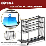 ztysn Fishing Rod Storage With 15 Hooks For Garage, 45.2in Extra Large Fishing Pole Holder Gear Organizer Rack Up To 20 Rods, Tackle Box Reel Storage Cart ztysn