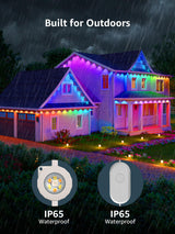 Lepro E1 AI Permanent Outdoor Lights APP Control, 100ft 60 LED Smart RGB+IC+Warm/Cool White House Eave Light for Halloween Christmas, Alexa Google Enabled, 2.4 GHz WiFi/Bluetooth, NO Remote Controller Lepro
