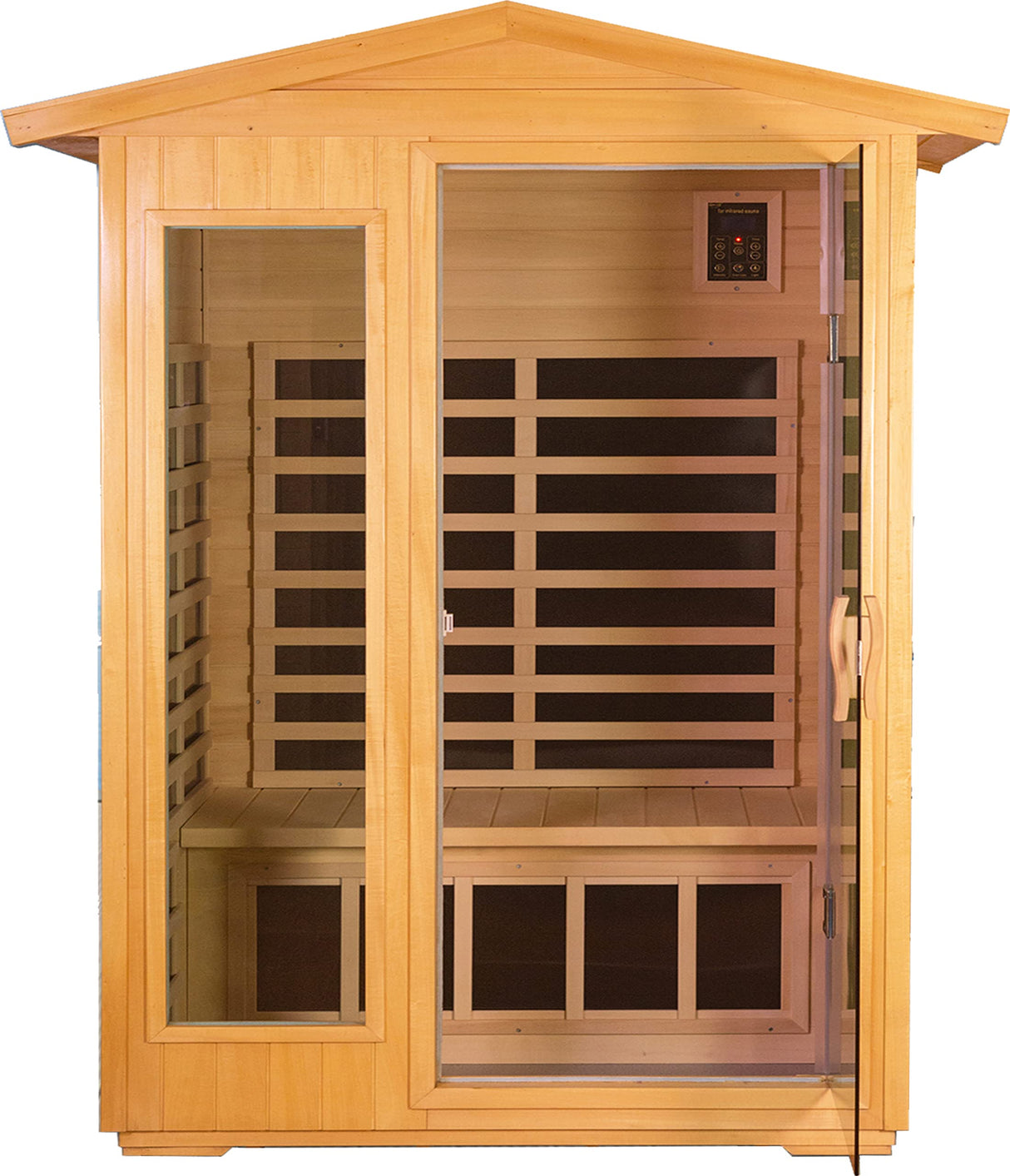LTCCDSS Outdoor Basswood Sauna 2 Person | Far Infrared Sauna, Basswood Wisconsin, Withstand Outdoor Temp -5℉-104℉| Low EMF Sauna Room for Home-9 Low EMF Heaters-Chromotherapys-Bluetooth Speakers LTCCDSS