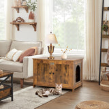 BestPet Cat Litter Box Enclosure Furniture Hidden,Wooden Cat Washroom Furniture Storage Cabinet Pet Crate House End Table with Removable Divider,Large Enough,Fit Most Cats and Litter Box BestPet