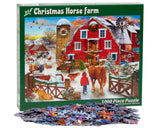 Vermont Christmas Company 'Christmas Horse Farm' Jigsaw Puzzle 1000 Piece - Fully Interlocking & Randomly Shaped Pieces - 26 5/8" x 19 1/4" Vermont Christmas Company