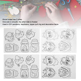 Shrinky Dink Sheets Set, Cartoon Dinosaurs and Girls Pattern Shrinky Plastic Sheet Kit with 10pcs Key Rings and Small Lanyards DIY Accessories for Crafts, Jewelry Making Cyrank