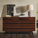 Walker Edison Malhia Contemporary Minimalist Solid Wood 6-Drawer Dresser, 60 Inch, Walnut Walker Edison