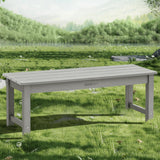 WISHCII Outdoor Bench, Poly Lumber Weatherproof, 2 Person Patio Benches for Outdoors, Never Rot and Fade Backless Bench, Suit for Garden Park and Porch(Grey) WISHCII