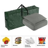 Christmas Tree Storage Bags - Set of 2 Extra-Large Holiday Decoration Totes for Disassembled 9-Foot Artificial Trees and Garlands by Elf Stor (Green) Elf Stor