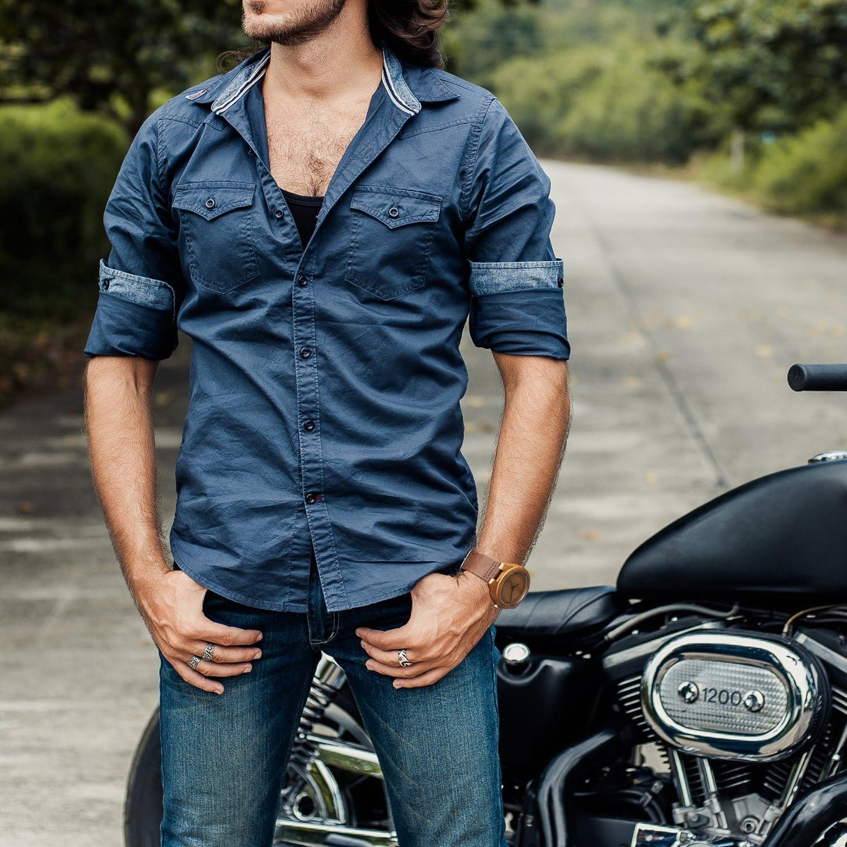 CUCOL Mens Wooden Watches Brown Cowhide Leather Strap Casual Watch for Groomsmen Gift with Box CUCOL