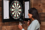 Viper by GLD Products Hudson Solid Wood Cabinet for Sisal/Bristle Steel Tip Dartboard with Dry Erase Scoreboard and Out-Chart, Black Finish Viper