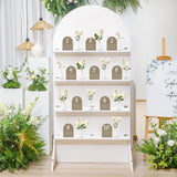 LOYIM 5.9 ft Wooden Arch Party Display 4 Tier Champagne Wall Foldable Treat Wall Display Backdrop Wedding Drink Shelves for Wedding Birthday Event Party Decor LOYIM