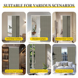 AJAZZ 100% Blackout Magnetic Door Curtain - Pleated Folding Accordion Closet Door Curtain - Invisible, Applicable for Bedroom & Living Room Doorway (Grey, 42" W x 78" L, 1 Panel) AJAZZ