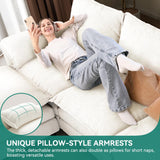 YITAHOME 142" Modular Sectional Sofa with Movable Ottoman, Modern U Shaped Couch with Pillow-Armrest, Velvet 6 Deep Seat Cloud Couch for Living Room Apartment Office, Beige YITAHOME