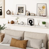 Venusmiles Floating Shelves for Wall, Wall Mounted Shelves with Invisible Brackets, 3 Small Wood Floating Wall Shelf Shelves for Living Room, Bedroom, Kitchen, Bathroom (White, 15" W x 6" D x 1" H) Venusmiles