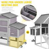 Aivituvin 160in Chicken Coop Extension Design Wooden Hen House Poultry Cage Movable with Nesting Box and Run (Two Sets) Aivituvin
