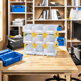 AERCANA Plastic Garage Stacking Hanging Storage Bins,5-1/3"X4-1/5 X3,Clear,9 pack AERCANA