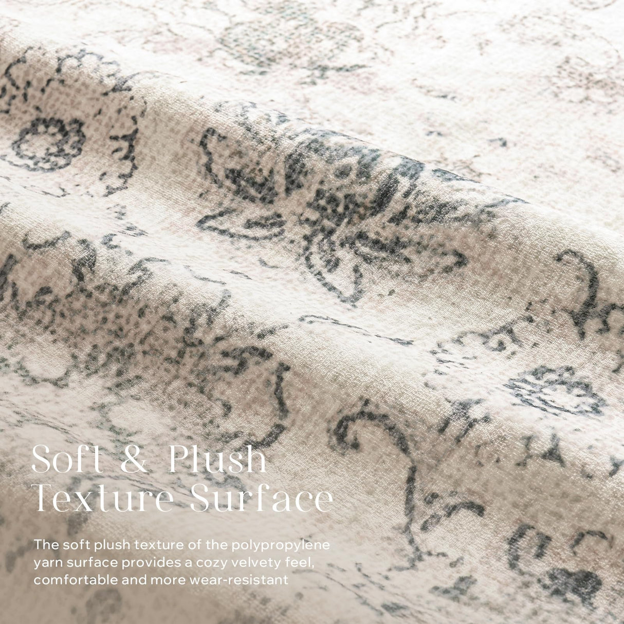 Phantoscope Hallway Runner Rug 2'x10'- Long Rug Runner Boho Washable Non-Slip Carpet for Kitchen Entryway Laundry Bedroom, Ultra-Thin Runners Vintage Distressed Accent Rug, Beige/Neutral Phantoscope