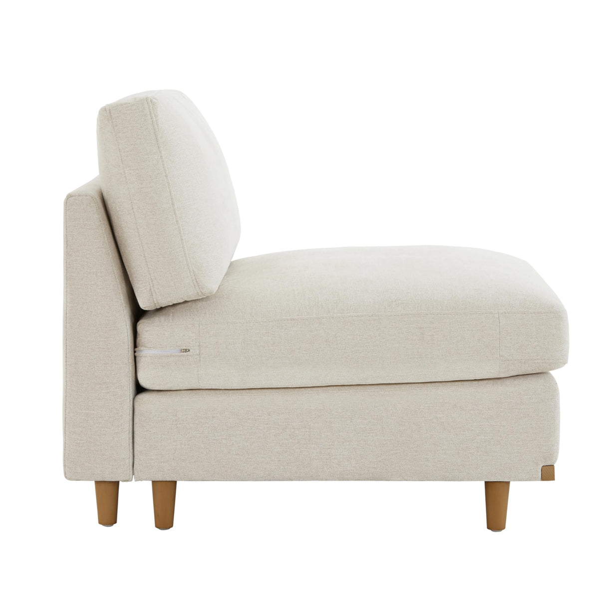 CHITA Modern Down Filled Upholstered Middle Armless Sofa for Sectional Modular Couch, Linen CHITA