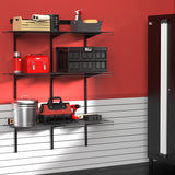 ClosetMaid MaxLoad Heavy Duty Wall Shelf Kit for Garage, 3 Shelves, Adjustable ShelfTrack Wire Shelving, Black Finish ClosetMaid