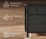 Huuger 63 Inch Dresser TV Stand with LED Lights, Power Outlets and USB-C Port, 12 Fabric Drawer Dresser for Bedroom, Wide Entertainment Center for 65, 70 Inch TV, Open Shelf, Black Huuger