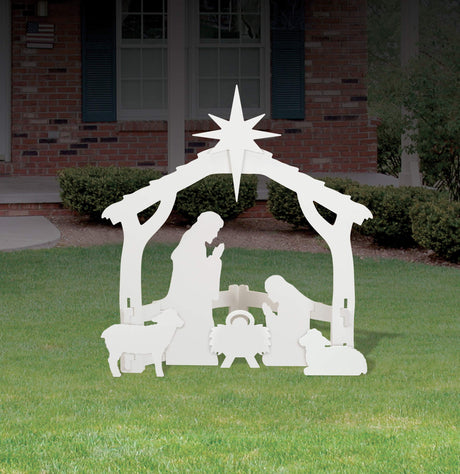 FrontYard Originals All-Weather Outdoor Nativity, Waterproof, Made in USA, Over 4ft Tall, Durable Material, Simple Assembly, Easy Storage, Yard Nativity Set FrontYard Originals