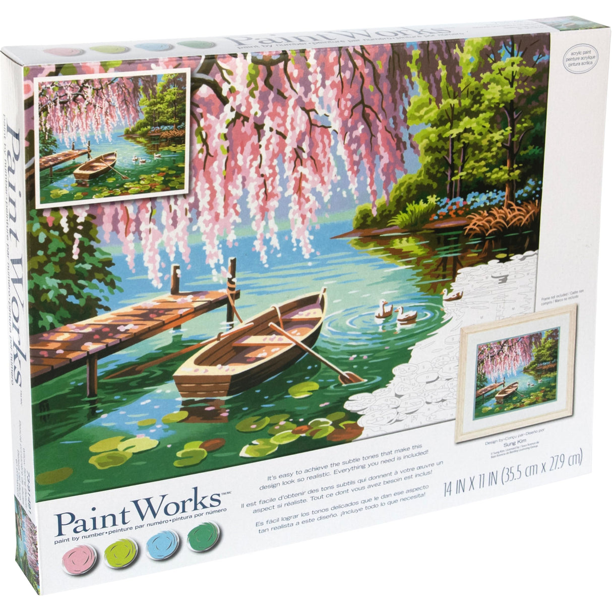 Dimensions 73-91491 Willow Spring Beauty Paint by Numbers for Adults, 14'' W x 11'' L Dimensions