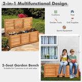 FANTASK 47 Gallon Acacia Wood Deck Box: Stylish Outdoor Storage & Seating Solution FANTASK