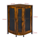 keomaisyto Coffee Bar Cabinet, 3-Tier Corner Coffee Cabinet with Storage Shelf & 18.7" Countertop, Rustic Wood Coffee Bar Station with Magnetic Door for Kitchen/Entrance/Living Room/Dining Room keomaisyto