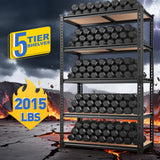 REIBII Set of 2 Garage Shelving, 2015LBS Adjustable Metal Shelving, 5 Tier Storage Shelves for Garage, Pantry, Kitchen, Basement 72.1" H x 35.54" W x 15.75" D Heavy Duty Shelving Unit REIBII