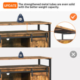 Yaheetech TV Stand for 65 Inch TV, Farmhouse Entertainment Center with Storage, Wood Tall TV Stands for Living Room with Sliding Barn Doors, Rustic Brown Yaheetech