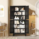 GAIOUS 75.2" Tall Metal Pantry Cabinet, Storage Cabinets with 4 Door and 4 Adjustable Shelves, Black Kitchen Pantry Storage Cabinet, Freestanding Cupboard for Kitchen Dining Room Living Room Bathroom GAIOUS