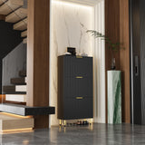 INNOD 51" Shoe Cabinet with 3 Flip Drawers, Shoe Storage Cabinet for Entryway, Freestanding Shoe Organizer with Adjustable Shelf, Narrow Hidden Shoe Rack for Front Door Entrance Hallway INNOD