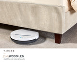 VanAcc King Size Modern Beige Upholstered Platform Bed Frame with Wingback and Tufted Headboard VanAcc