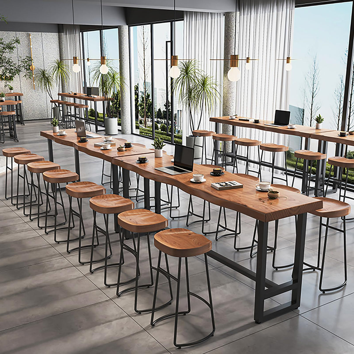 OOIKVCC Farmhouse Bar Table,Rustic Bar Height Table,Counter Height Dining Table,Solid Wood Pub Table,2 in Thick Live Edge Top for Kitchen,Dining,Coffee Bar,or Restaurant(Stool not Included) OOIKVCC