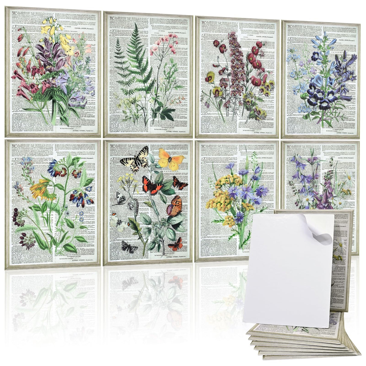 Atawlege 8 Pack Art Acoustic Panels, 48"x32" Soundproof Wall Panels, Decorative Sound Absorbing Panels with Self Adhesive, Sound Dampening Panels, Acoustic Treatment for Home, Office, Studio(Flower) AtawLege