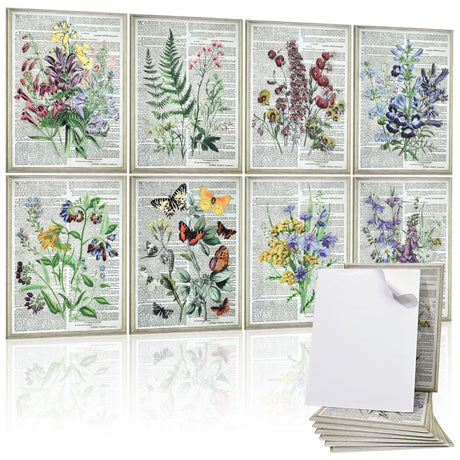 Atawlege 8 Pack Art Acoustic Panels, 48"x32" Soundproof Wall Panels, Decorative Sound Absorbing Panels with Self Adhesive, Sound Dampening Panels, Acoustic Treatment for Home, Office, Studio(Flower) AtawLege