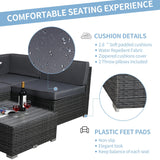 Welpatio Outdoor Patio Furniture Sets, 7 Pieces PE Rattan Wicker Outdoor Sectional Sofa Patio Conversation Set with Cushions and Coffee Table, Dark Brown/Gray Welpatio